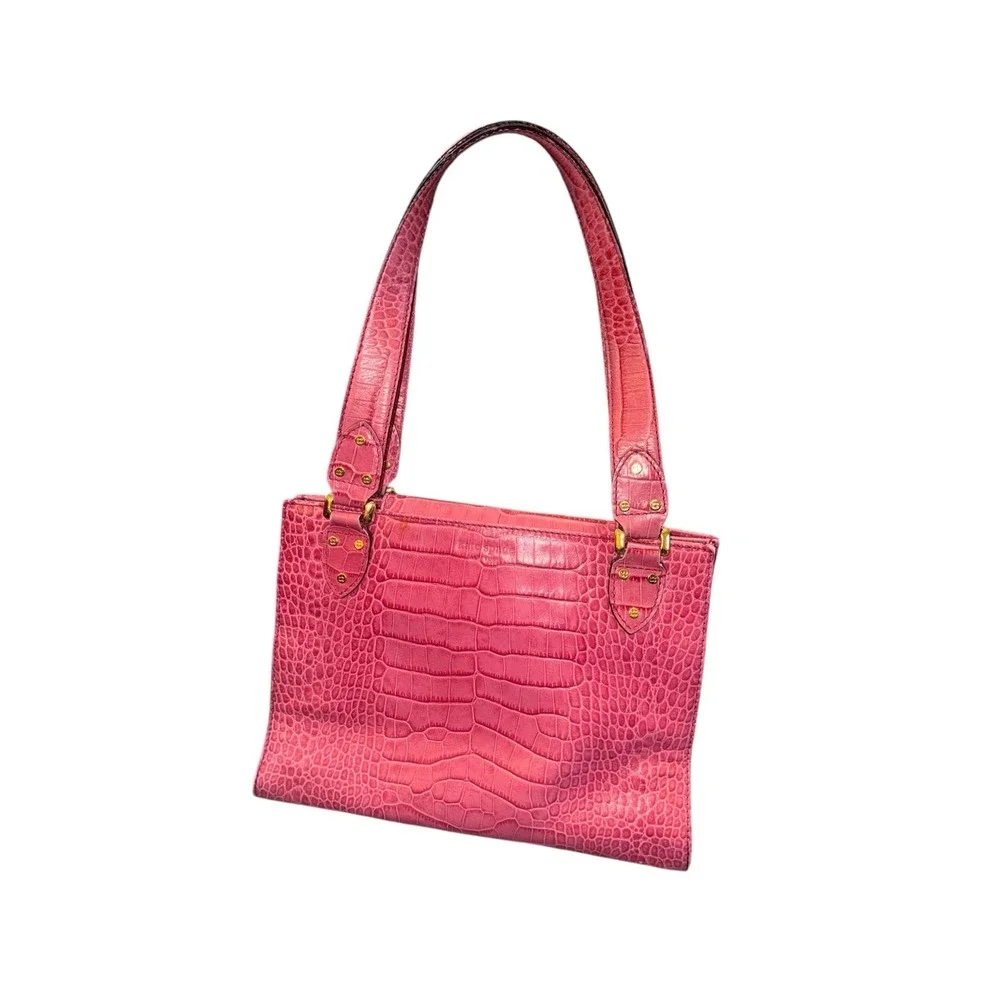 Kate Spade | Pink Alligator Embossed Shoulder Bag | Medium Tote Purse‎